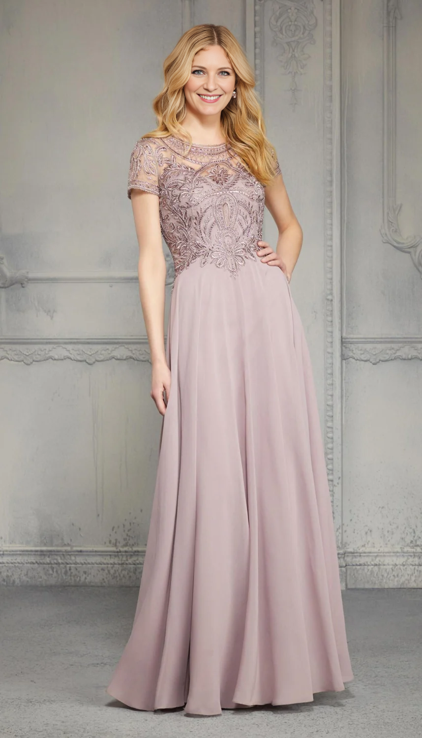 Floor-Length Chiffon Mother of the Bride Dresses With Beading