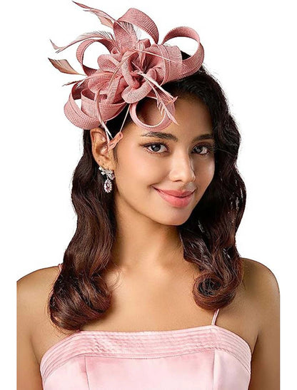 Fascinators Net Halloween Kentucky Derby Classic Wedding With Flower Headwear