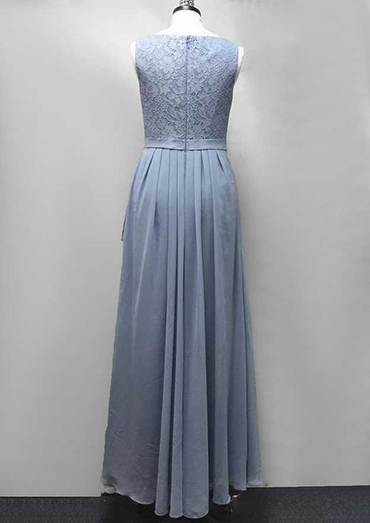 Chiffon Mother of the Bride Dress Sheath/Column Long Dress With Lace Ruffles