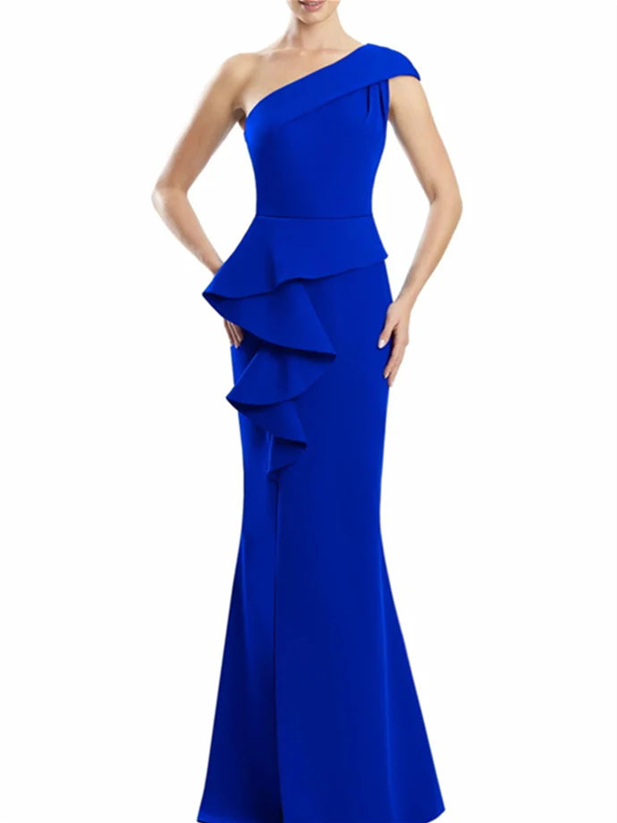 Mermaid One-Shoulder Floor-Length Mother Of The Bride Dresses