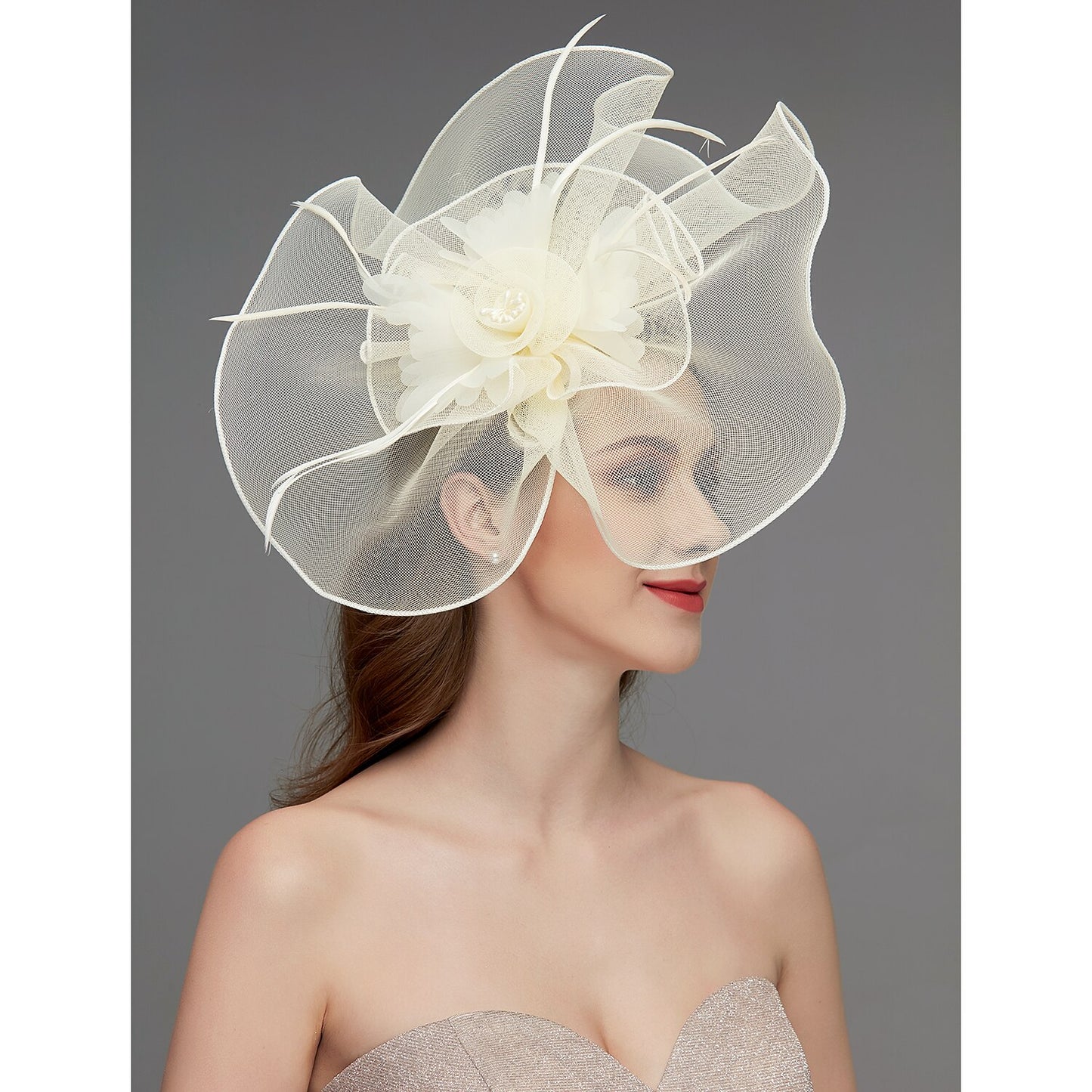 Net Fascinators Hat Kentucky Derby Headpiece Trim 1 PC Elegant &amp; Luxurious with Clip Headband Headwear