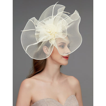 Net Fascinators Hat Kentucky Derby Headpiece Trim 1 PC Elegant &amp; Luxurious with Clip Headband Headwear