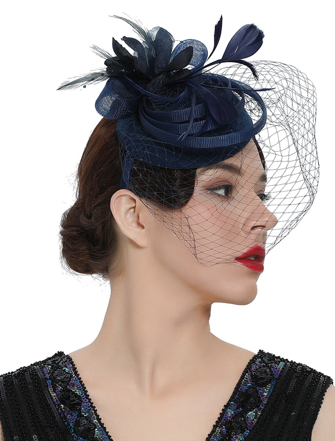 Fascinators Organza Polyester / Evening Holiday Vintage Style Elegant With Feather Appliques Headpiece Headwear