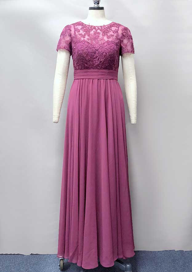 Chiffon Mother of the Bride Dress Long/Floor-Length With Embroidery Pleated