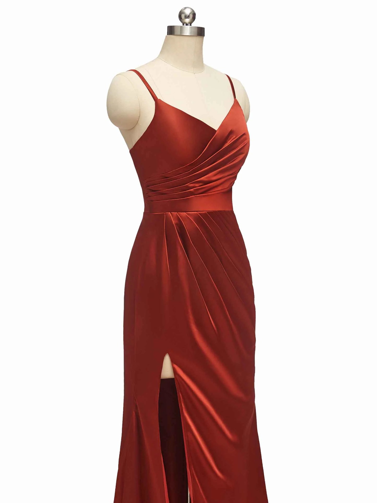 Elegant Spaghetti Straps Mermaid Long Soft Satin Bridesmaid Dresses Online