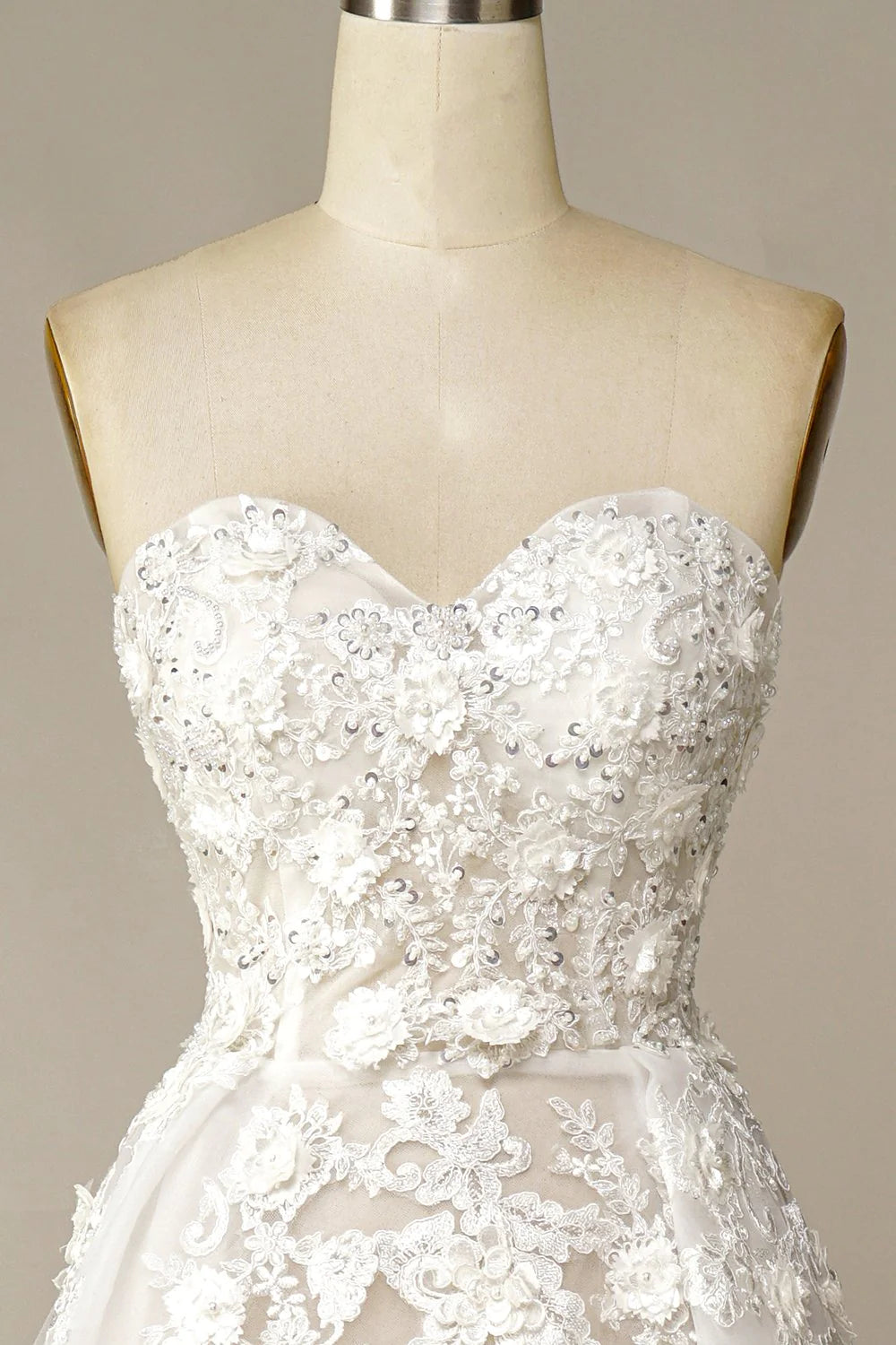 A Line Wedding Dress with Appliques