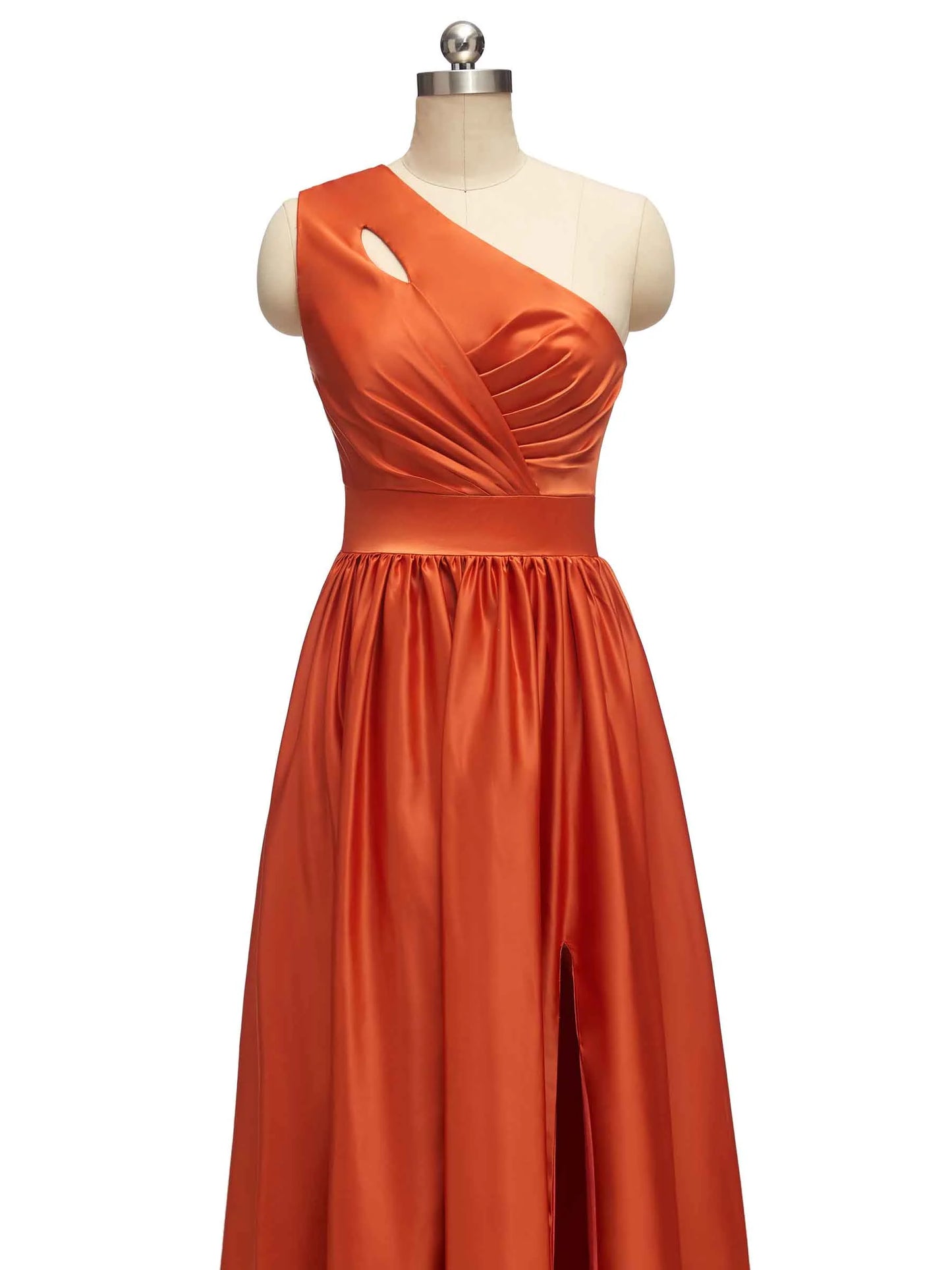 Elegant One Shoulder A-Line Long Soft Satin Bridesmaid Dresses Online