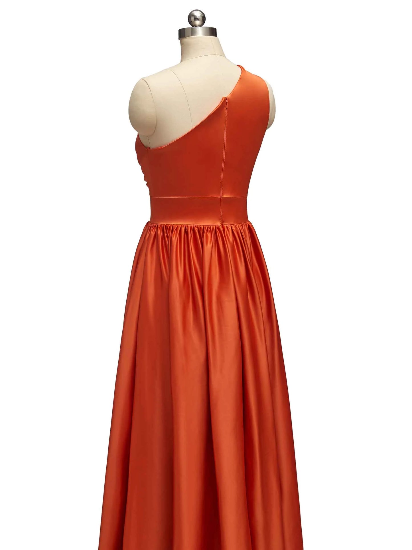 Elegant One Shoulder A-Line Long Soft Satin Bridesmaid Dresses Online