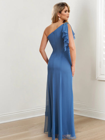 Sheath/Column One-Shoulder Chiffon Mother Of The Bride Dresses