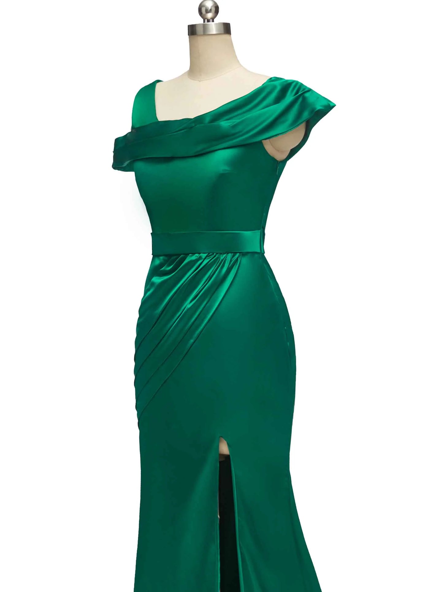 Sexy Side Slit Mermaid Long Soft Satin Bridesmaid Dresses Online