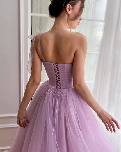 Purple Cute A-Line Princess Tulle Homecoming Dress Prom Dress