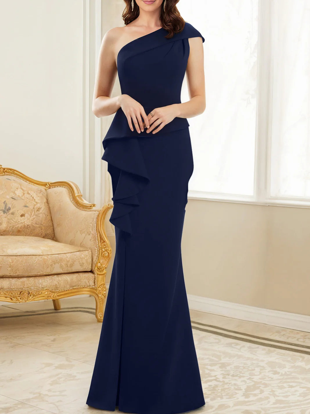 Mermaid One-Shoulder Floor-Length Mother Of The Bride Dresses