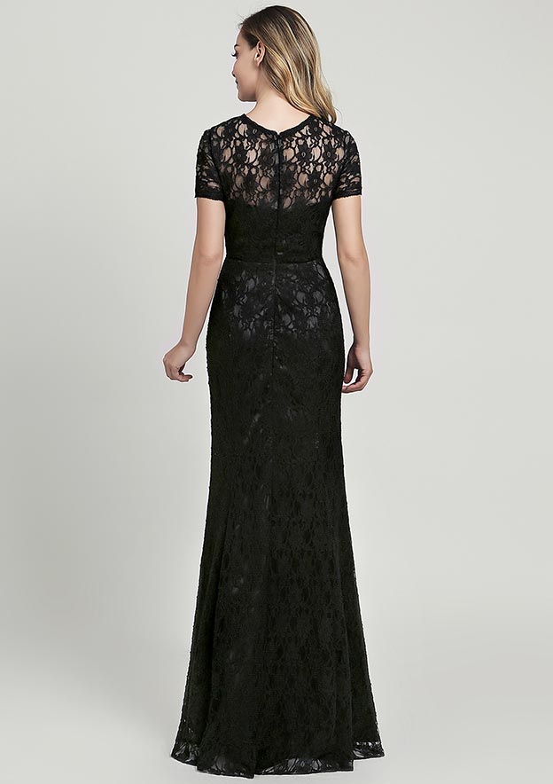 Sheath/Column Scoop Neck Lace Mother of the Bride Dresses