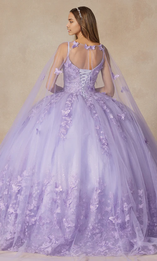 Quinceañera Dress with Sheer Cape Ball Gown Quinceanera Dresses Princess Dress with Appliques