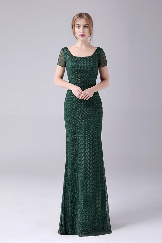 Dark Green Mermaid Square Neck Floor-Length Mother Of the Bride Dress Formal Dress