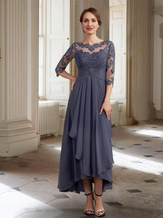 A-Line Long Sleeves Mother Of The Bride Dresses With Applique