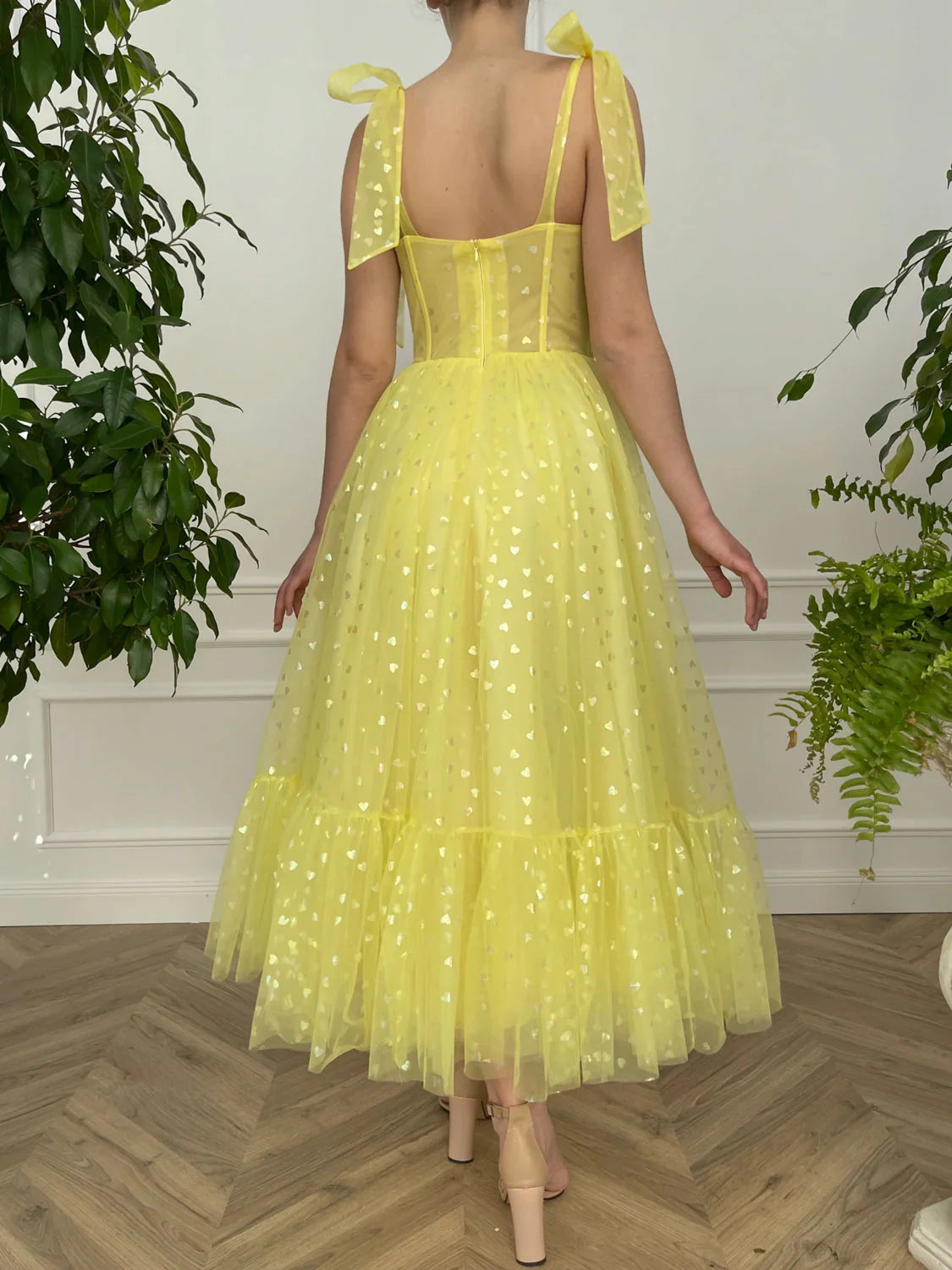 Cute A-Line Yellow Sweetheart Tulle Short Prom Dress Yellow Homecoming Dress