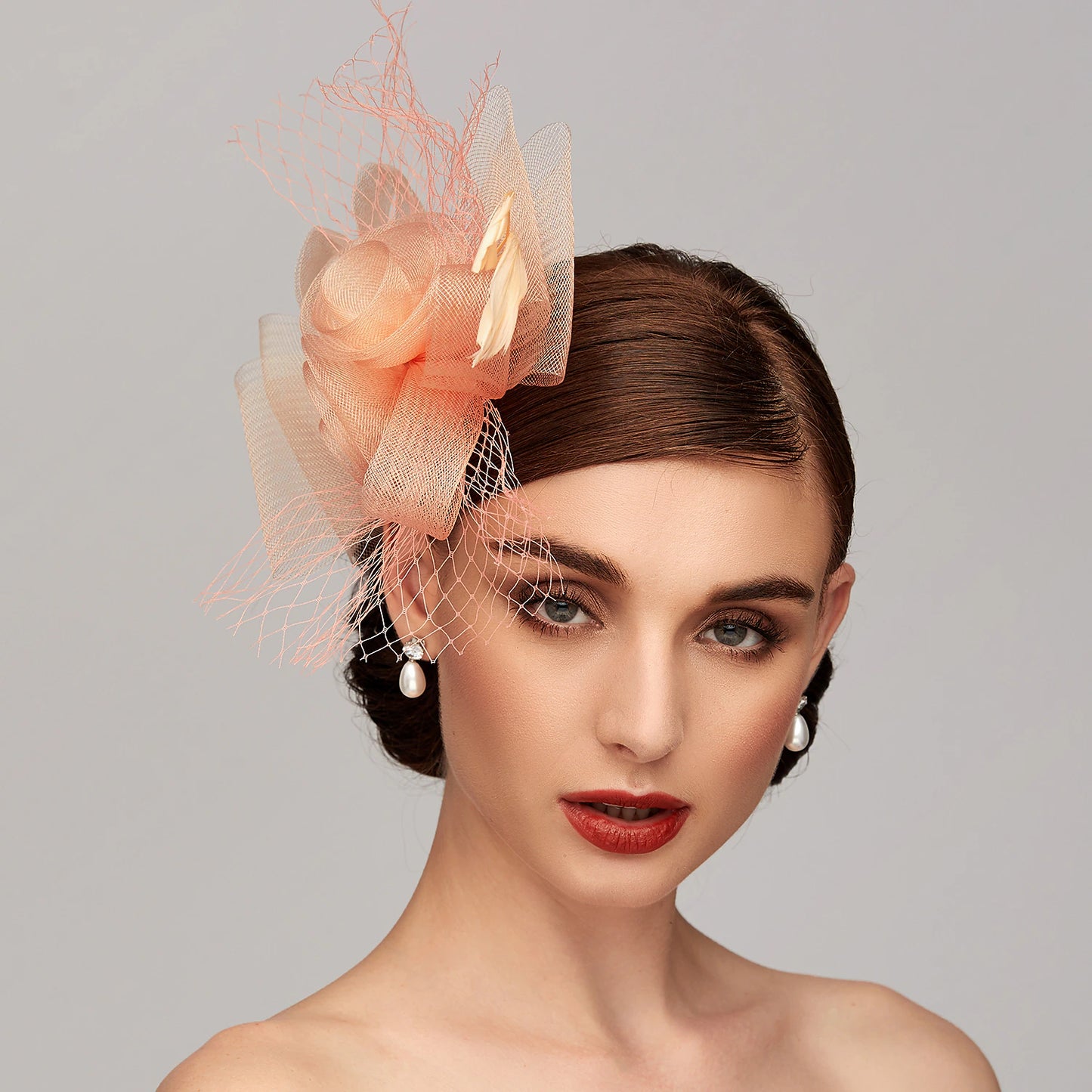 Elegant Net Mesh Tulle Fascinator Hats Headpiece Clip Headband with Bow(s) Feather Flower Floral 1PC Kentucky Derby Wedding Tea Party Horse Race Cocktail Vintage