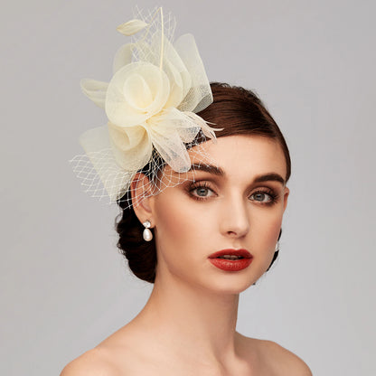 Elegant Net Mesh Tulle Fascinator Hats Headpiece Clip Headband with Bow(s) Feather Flower Floral 1PC Kentucky Derby Wedding Tea Party Horse Race Cocktail Vintage