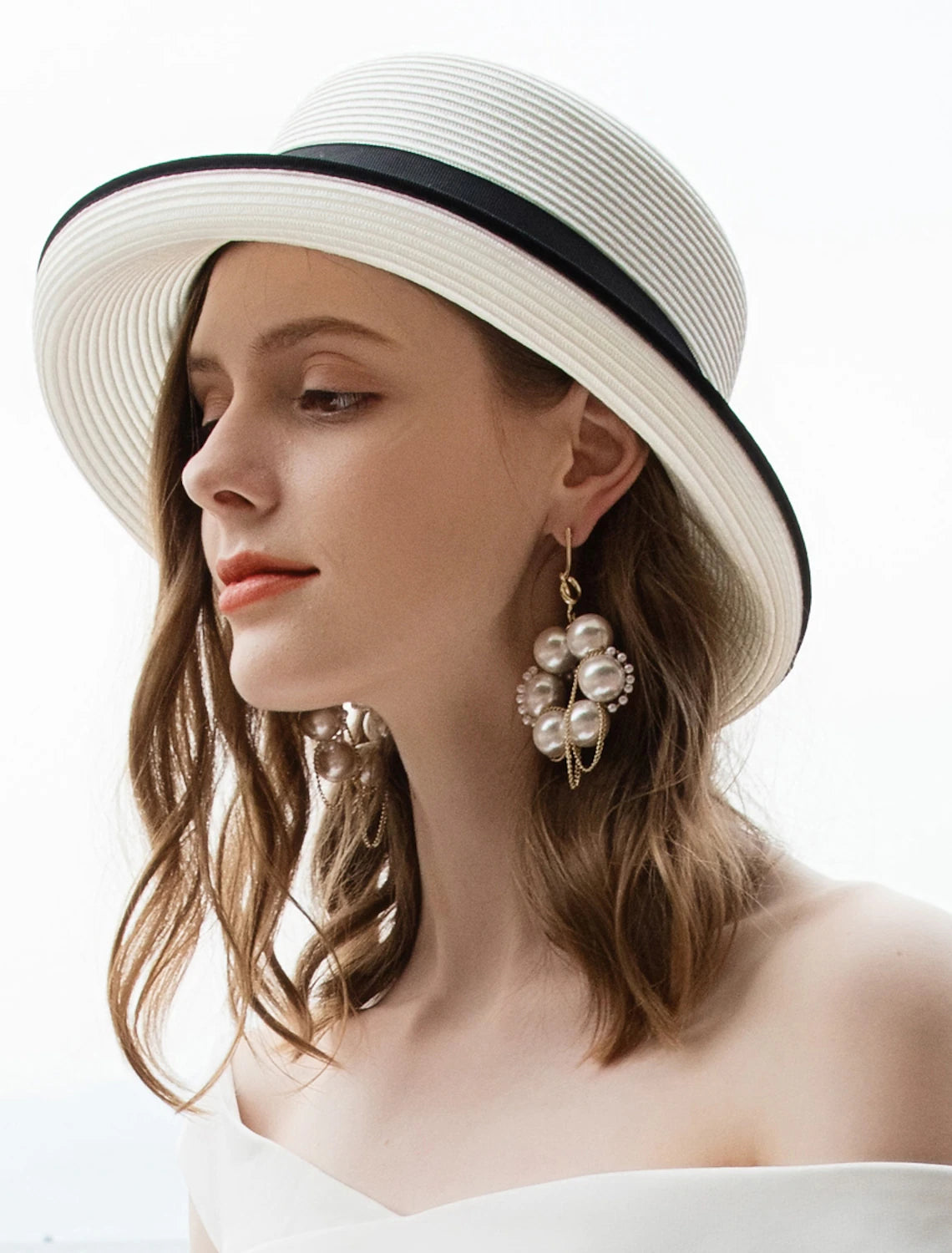 Straw Hat Casual Holiday Cocktail Party Melbourne Cup Classy Retro With Satin Bowknot Headpiece Headwear