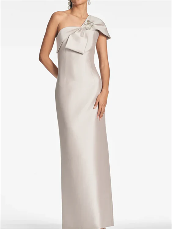 Sheath/Column Formal One Shoulder Floor-Length Mother Of The Bride Dresses