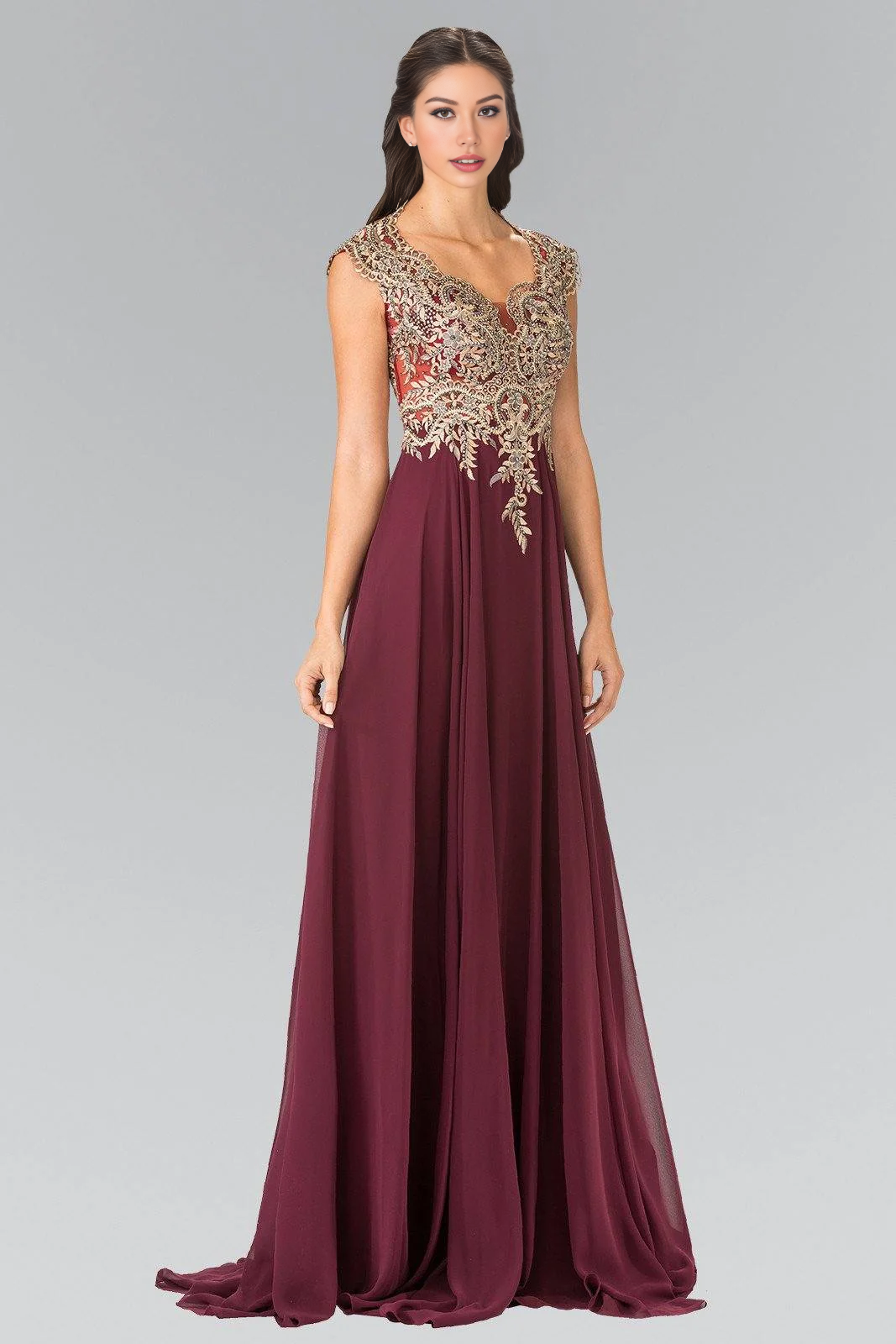 Chiffon Mother of the Bride Dresse Sleeveless With Gold Applique