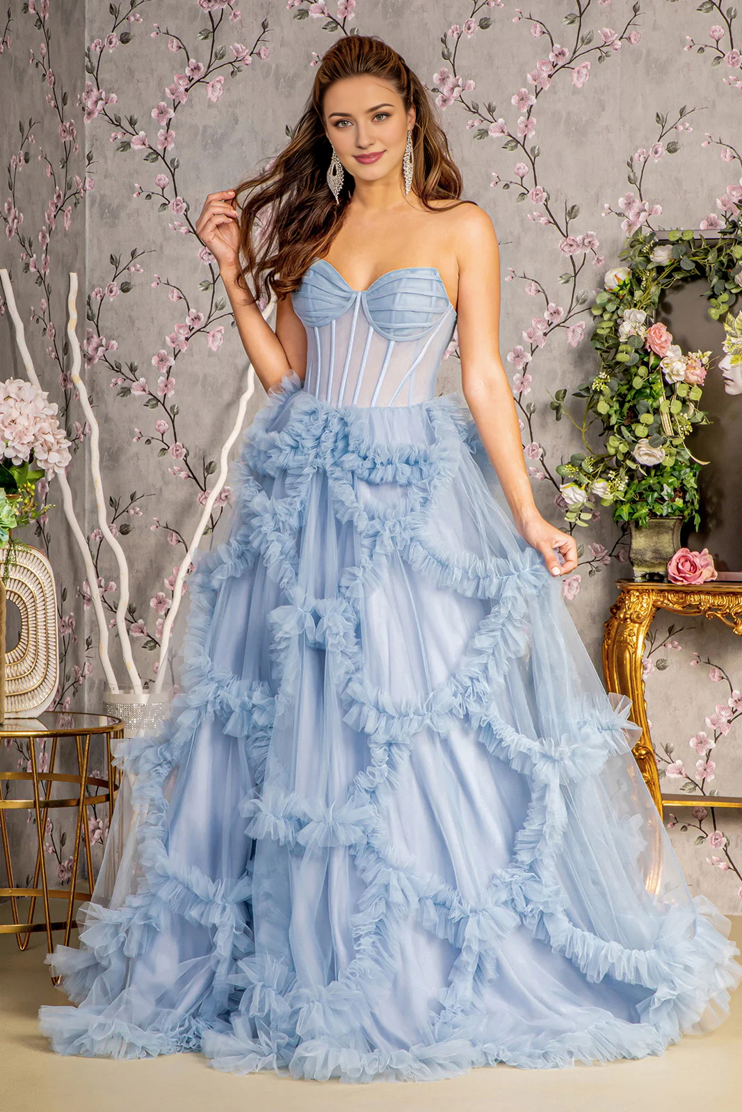 Long Dress Strapless Ball Gown Sweetheart Sleeveless Floor-Length Dresses