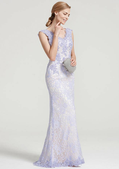 Sheath/Column V Neck Sleeveless Lace Mother of the Bride Dresses With Sequins Appliqued