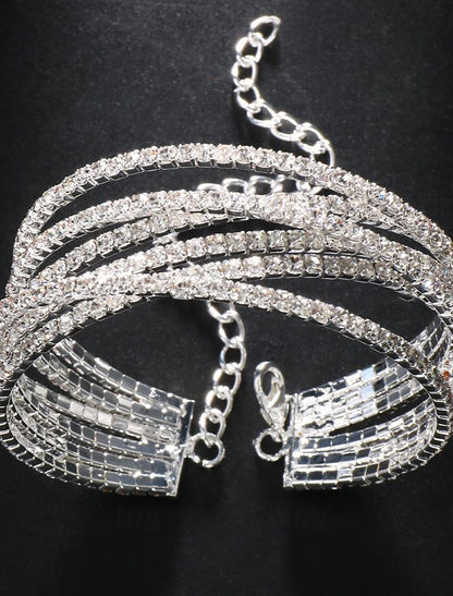 Women's Tennis Bracelet Cut Out Precious Fashion Luxury Rhinestone Bracelet