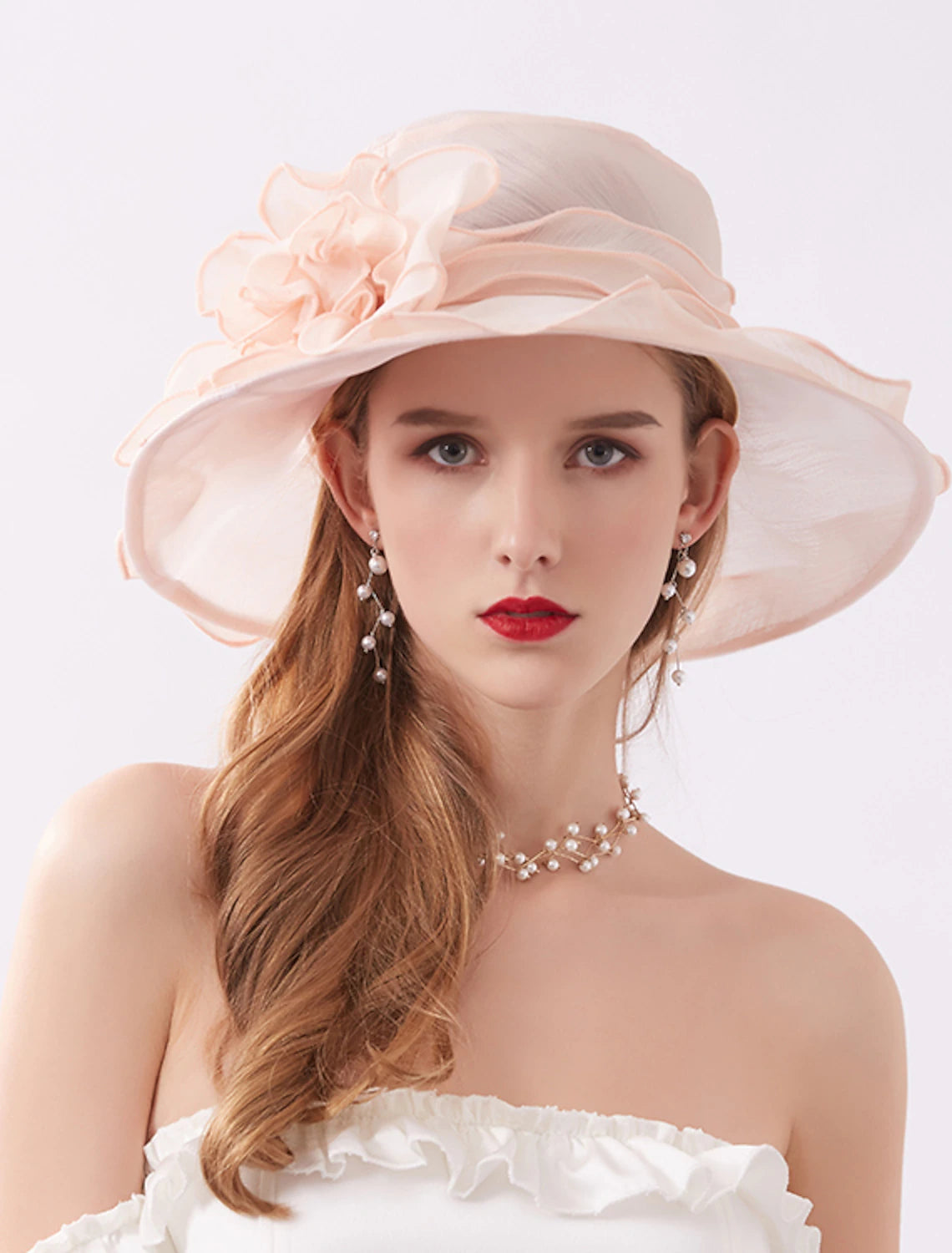 Hats Organza Melbourne Cup Wedding With Appliques Headpiece Headwear