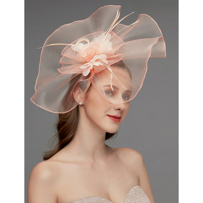 Net Fascinators Hat Kentucky Derby Headpiece Trim 1 PC Elegant &amp; Luxurious with Clip Headband Headwear