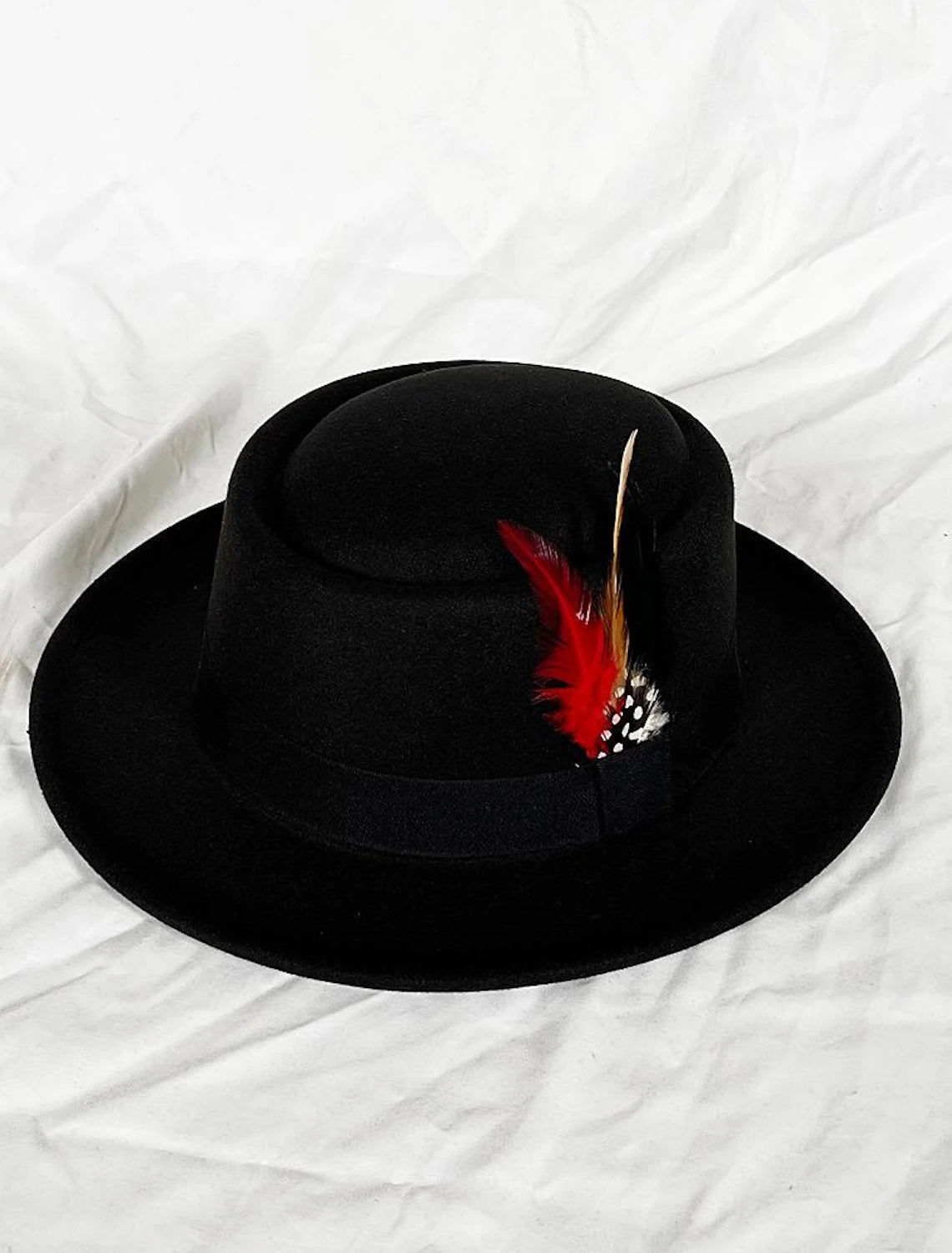 Hats Wool Acrylic Fedora Hat Formal Wedding Cocktail Royal Astcot Simple Retro With Feather Pure Color Headpiece Headwear