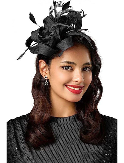 Fascinators Net Halloween Kentucky Derby Classic Wedding With Flower Headwear