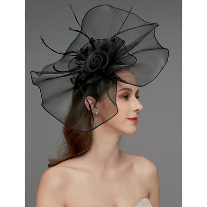 Net Fascinators Hat Kentucky Derby Headpiece Trim 1 PC Elegant &amp; Luxurious with Clip Headband Headwear