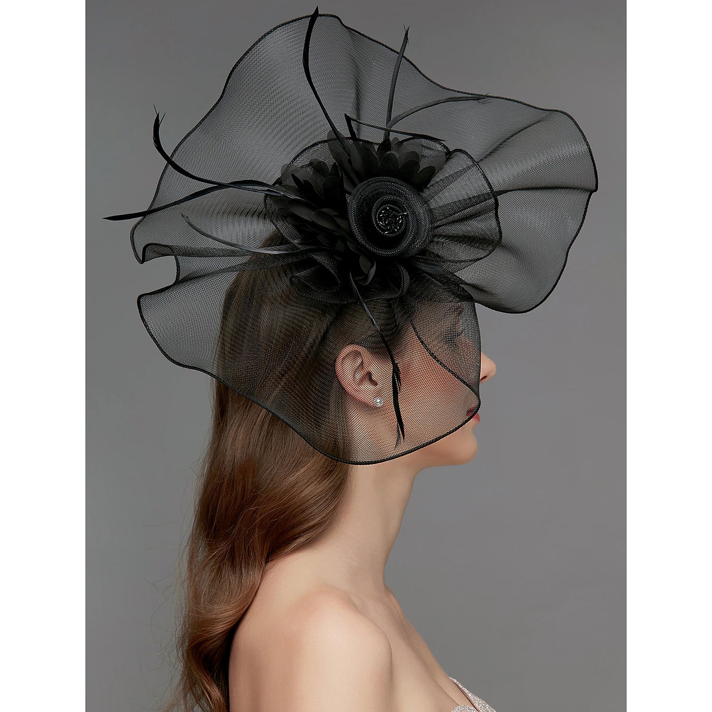 Net Fascinators Hat Kentucky Derby Headpiece Trim 1 PC Elegant &amp; Luxurious with Clip Headband Headwear