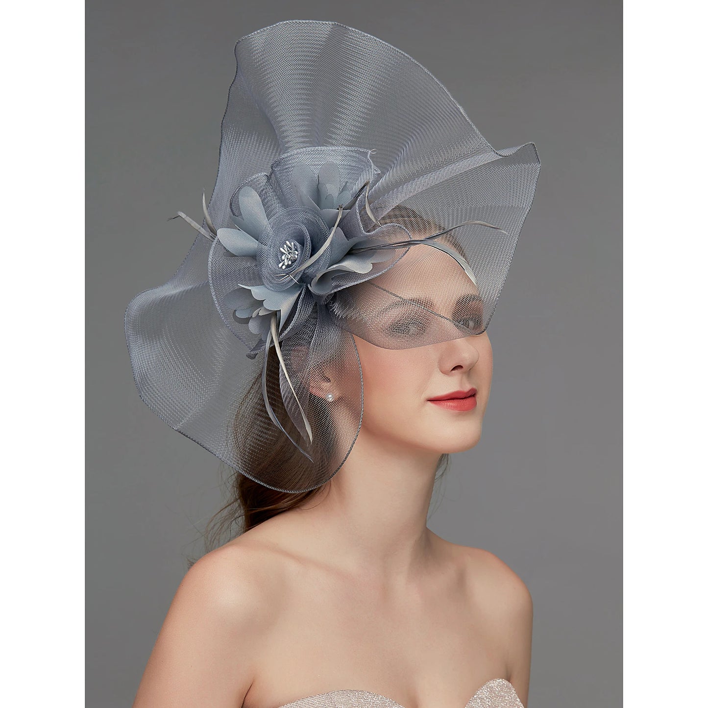 Net Fascinators Hat Kentucky Derby Headpiece Trim 1 PC Elegant &amp; Luxurious with Clip Headband Headwear