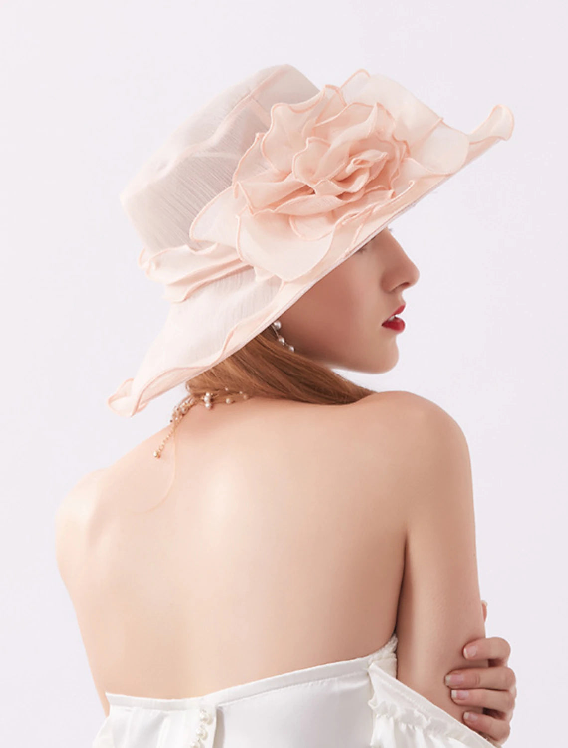 Hats Organza Melbourne Cup Wedding With Appliques Headpiece Headwear