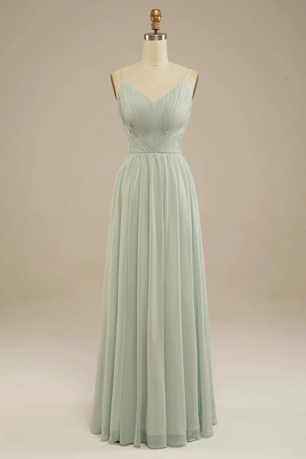 A-Line Floor Length Chiffon Bridesmaid Dress