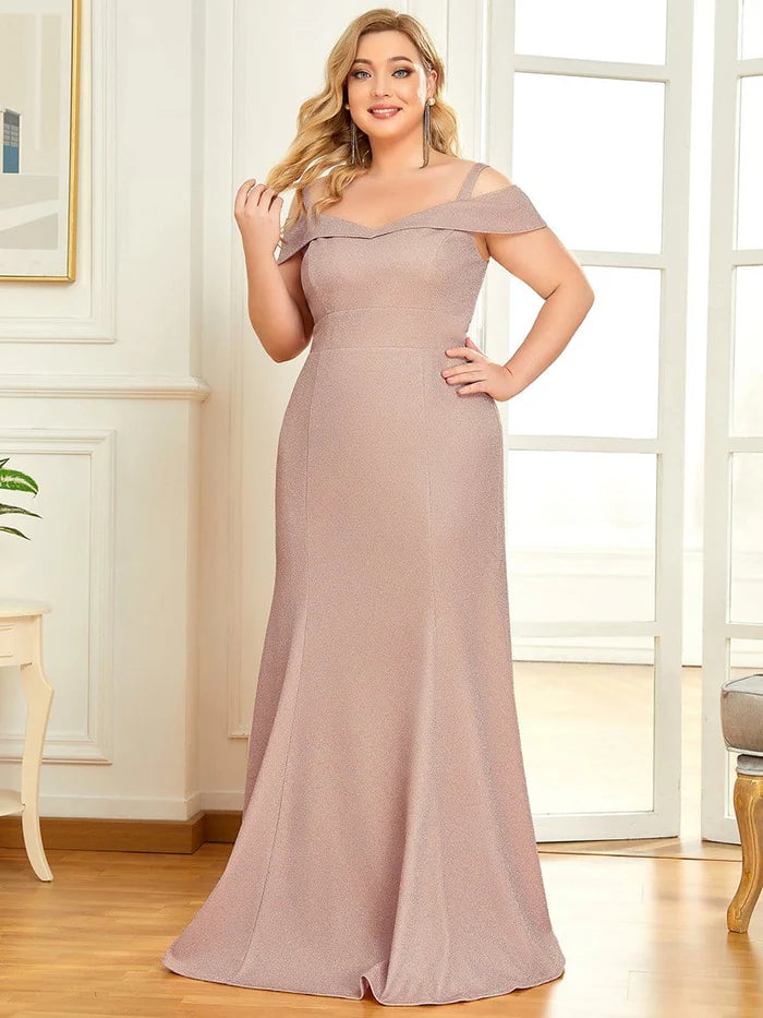 Mermaid Plus Size High Stretch Long Wedding Guest Party Dress Mother of The Bride Dresses