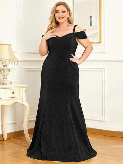 Mermaid Plus Size High Stretch Long Wedding Guest Party Dress Mother of The Bride Dresses