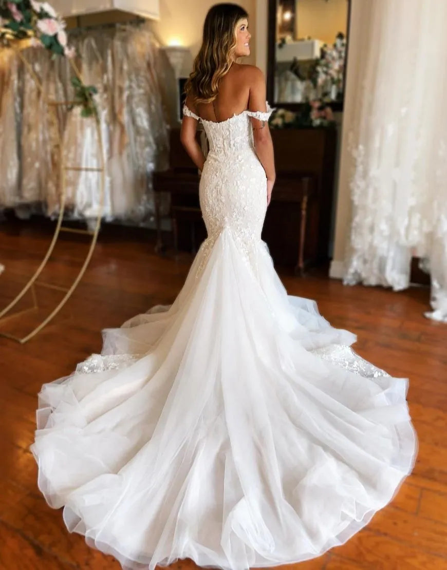 Mermaid Court Train Off The Shoulder Wedding Dresses