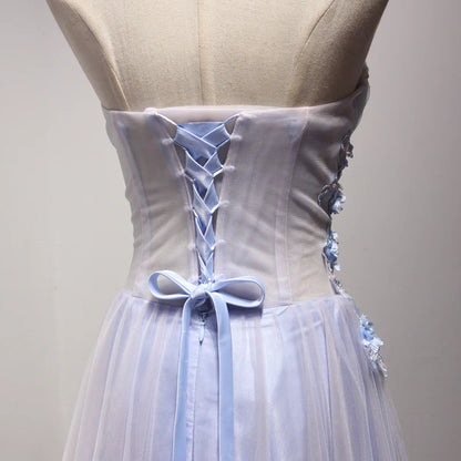 Sweetheart Light Blue and Pink Charming Lace Party Dress Formal Gowns Prom Dress