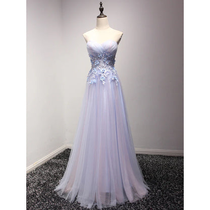 Sweetheart Light Blue and Pink Charming Lace Party Dress Formal Gowns Prom Dress