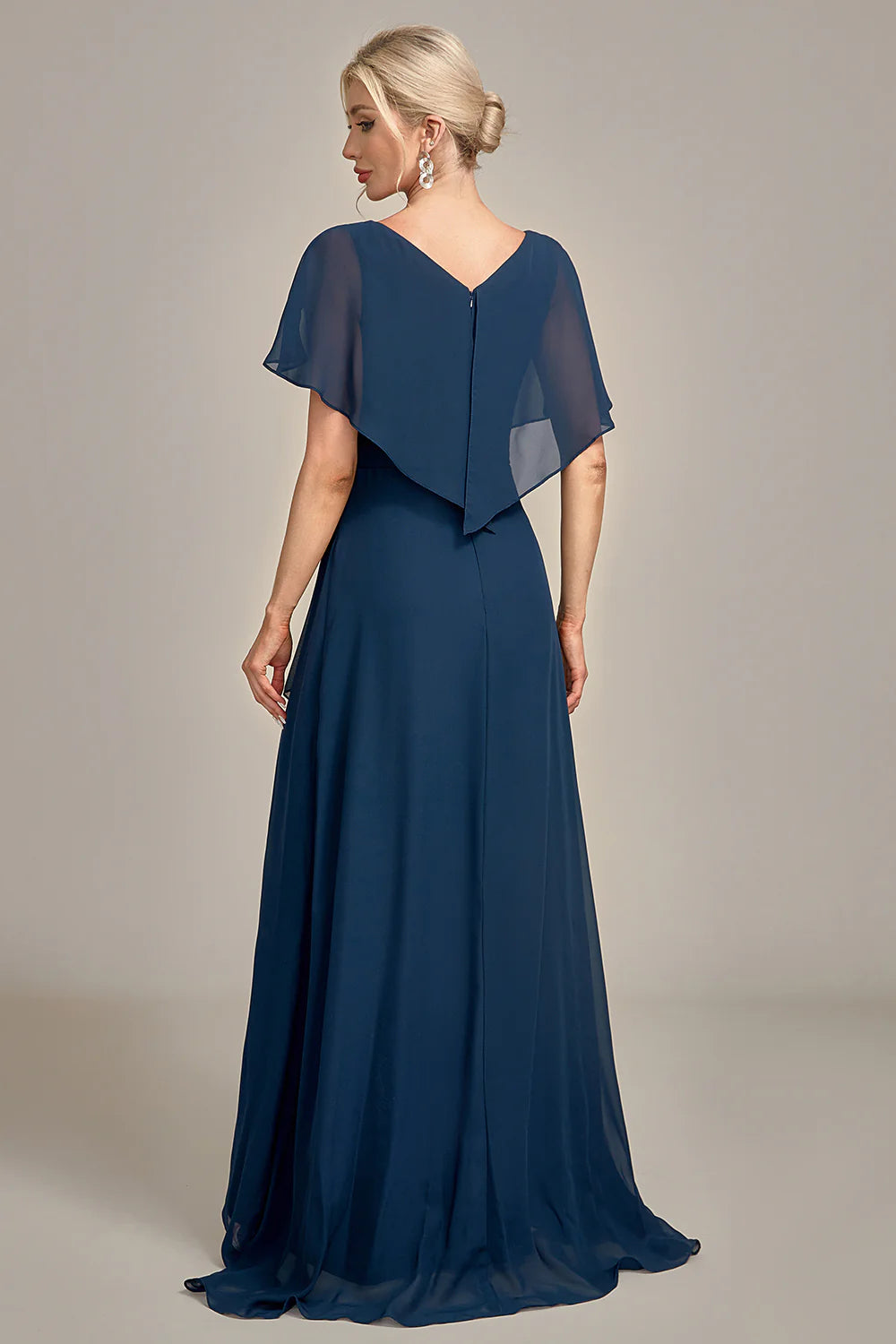 A-Line Asymmetrical Sequins V-Neck Mother of the Bride Dress With Beading