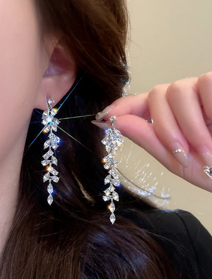 Drop Earrings Fine Jewelry Tassel Fringe Precious Stylish Luxury Earrings Jewelry