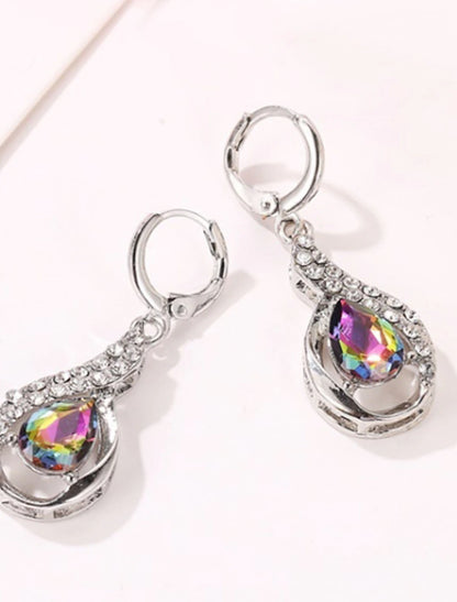 Zircon Drop Earrings Fine Jewelry Classic Precious Personalized Stylish Silver Earrings