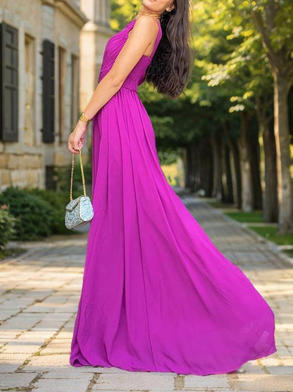 A-Line/Princess Chiffon Ruched One-Shoulder Sleeveless Floor-Length Mother of the Bride Dresses