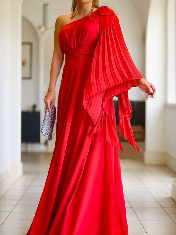 A-Line/Princess Chiffon Ruched One-Shoulder Sleeveless Floor-Length Mother of the Bride Dresses