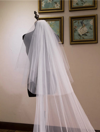 Two-tier Lace Wedding Veil Cathedral with Sequin / Embroidery Tulle