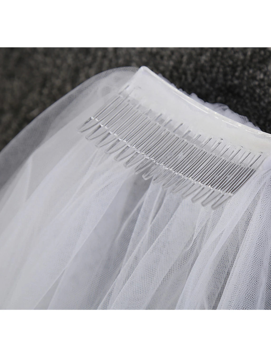 Two-tier Lace Wedding Veil Cathedral Veils with Appliques 118.11 in (300cm) Tulle